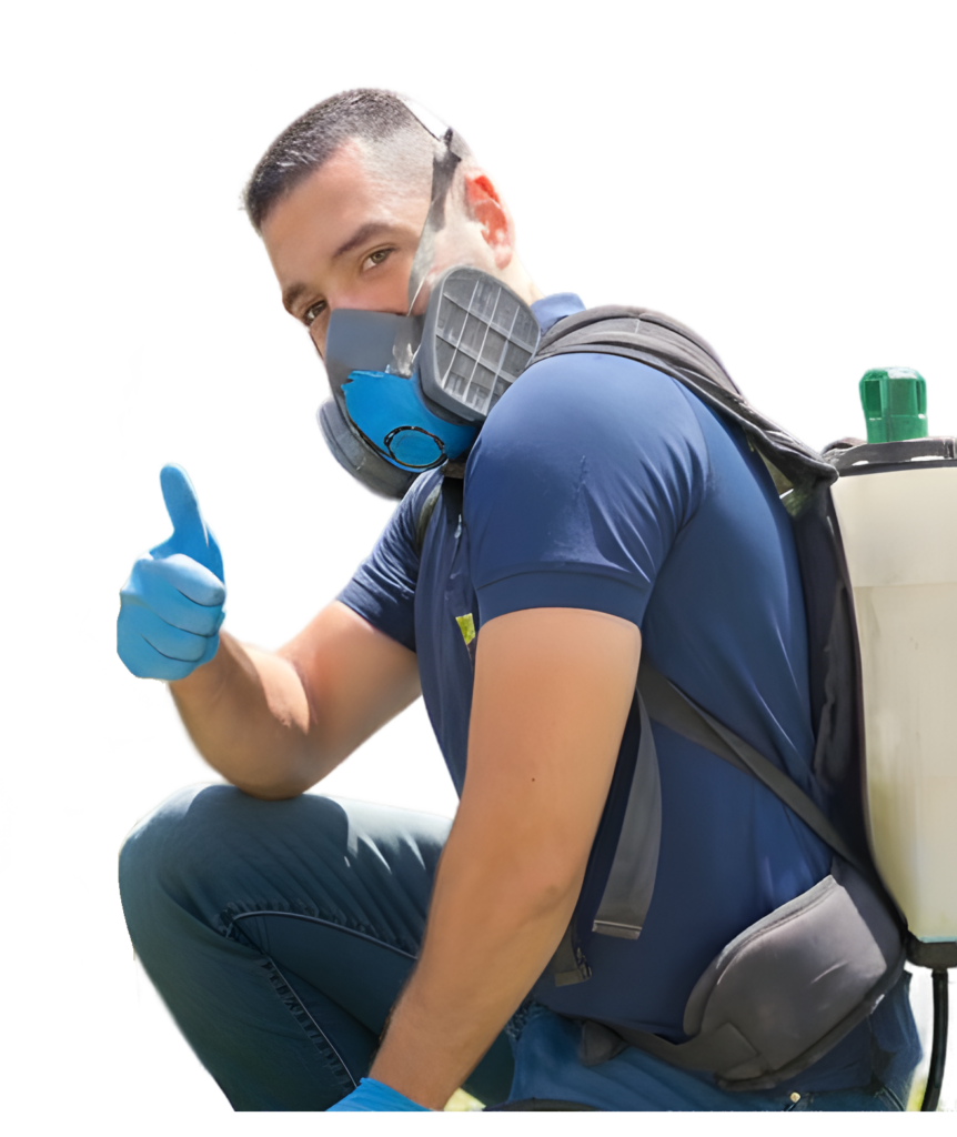 מדביר מוסמך מחברת ביו ישראל Bio Israel עם מסיכת מגן ומרסס גב מקצועי נותן לייק